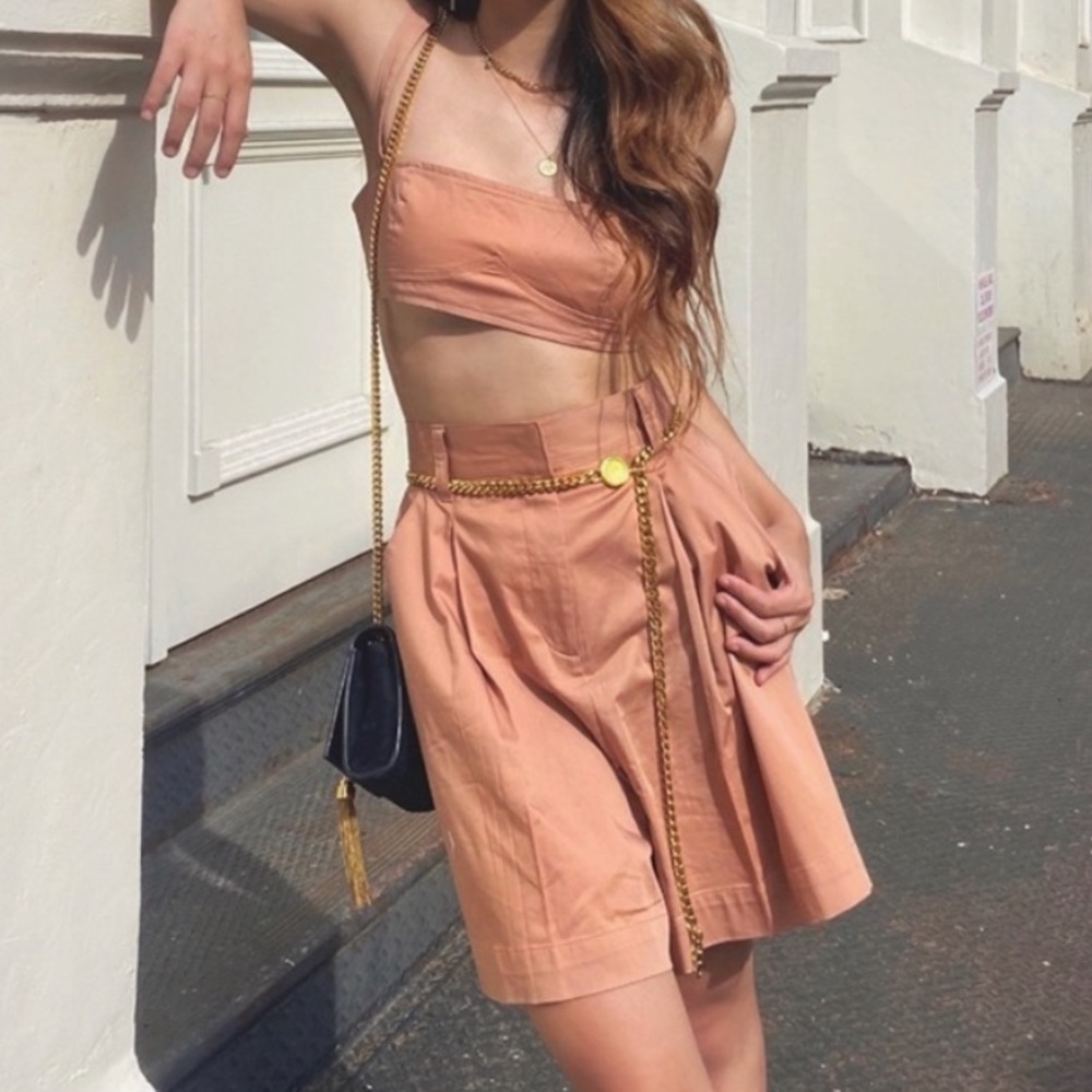 Revolve danielle berstern Weworewhat crop top peach July sale